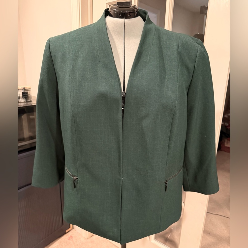Kasper Women's Forest Green Blazer 24w Jacket Plus